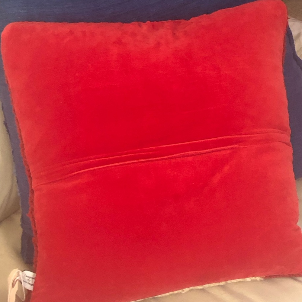 Yellow Labrador Dog on Red Background Pattern Wool Pillow - Picture 2 of 5